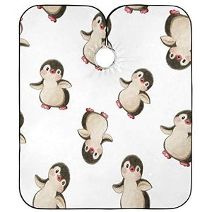 Haar Snijden Jurk Aquarel Pinguïn Haar Snijden Schort Waterdichte Kappers Jurk Unisex Kappers Cape Voor Salon Kids Coloring