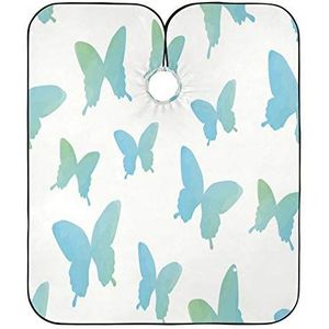 Haar Snijden Jurk Blauwe Vlinders Kapper Schort Waterdicht Haar Snijden Cape Anti-Statische Kapsel Cape Voor Familie Kinderen Mannen