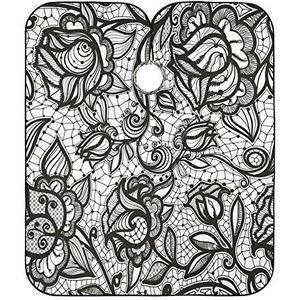 Kappers Schort Zwarte Bloemen Kapsel Cape Verstelbare Schort Gepersonaliseerde Haar Snijden Cape Voor Styling Kids Salon