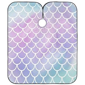 Kapper Schort Cape Violet En Blauw Mer-Maid Schalen Kapper Schort Unisex Kapper Cape Gepersonaliseerde Kapper Cape Doek Voor Styling Kapper Salon