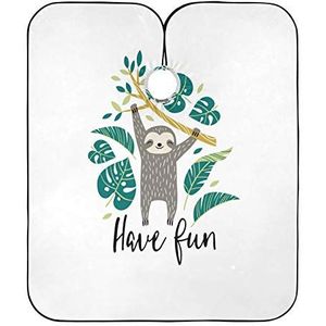 Kappers Schort Veel Plezier Luiaard Kapper Schort Cape Anti-Statische Schort Unisex Kapper Kapper Cape Voor Kappers Haar Snijden Familie