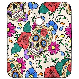 Kapper Jurk Kleurrijke Suiker Schedel Kapper Kapper Cape Unisex Kappers Jurk Anti-Statische Kappers Schort Voor Kapper Familie Styling