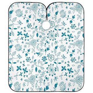 Kappers Jurk Blauwe Wijnstok Kappers Schort Verstelbare Kapper Schort Anti-Statische Volledige Lengte Cape Voor Mannen Familie Kinderen