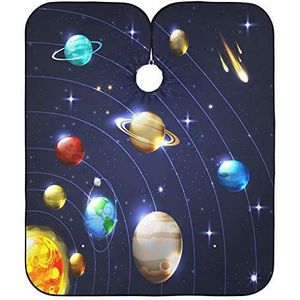 Kappers Schort Kleurrijke Solar Sytem Kapper Schort Unisex Haar Snijden Jurk Anti-Statische Salon Toga's Voor Familie Snijden Styling