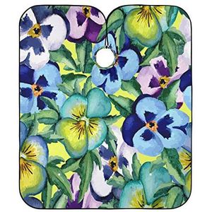 Kapmantel bloemenaquarel salon cape, antistatisch kapperscape, polyester, tondeuse mantel voor vrouwen, haarstyling salon