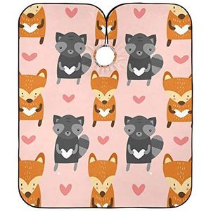 Kapper Schort Leuke Cartoon Wasbeer Vos Schort Verstelbare Haar Snijden Jurk Gepersonaliseerde Haar Snijden Schort Voor Kinderen Kleuren Kapper