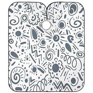 Styling Capes Abstracte Doodle Kapper Cape Verstelbare Haar Snijden Jurk Waterdichte Salon Cape Voor Familie Vrouwen Salon