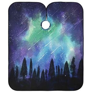 Kapper Cape Aquarel Nachtelijke Hemel Boom Kappers Schort Verstelbare Haar Snijden Schort Gepersonaliseerde Haar Snijden Cape Voor Kapper Vrouwen Styling