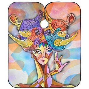 Kappers Jurk Vrouw Kubisme Gezicht Kappers Cape Gepersonaliseerde Kapsel Schort Jurk Unisex Haar Snijden Schort Voor Mannen Vrouwen Haar Knippen