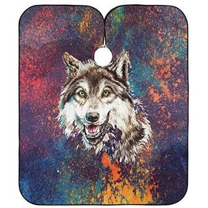 Kappers Jurk Wolf Aquarel Kunst Schilderen Kapper Jurk Gepersonaliseerde Kappers Cape Verstelbare Kappers Jurk Voor Mannen Vrouwen Kappers