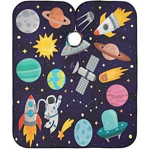 Haar Snijden Cape Cartoon Raket Haar Snijden Schort Waterdichte Kappers Unisex Kapper Schort Voor Styling Kapper Salon