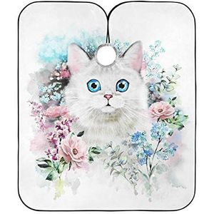 Styling Capes Leuke Kat Kapper Cape Anti-Statische Kappers Toga Waterdicht Haar Snijden Schort Voor Kids Kapper Kinderen