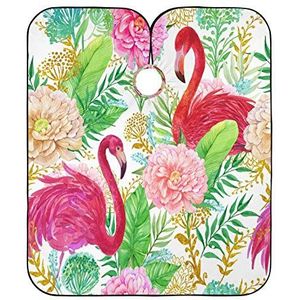 Kapper Schort Roze Flamingo's Kappers Jurk Verstelbare Kapsel Schort Jurk Anti-Statische Schort Voor Mannen Vrouwen Kappers
