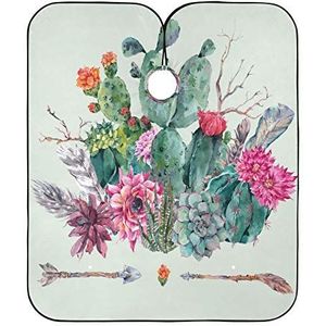 Salon Toga's Vintage Boho Cactus Kappers Cape Waterdichte Kappers Verstelbare Haar Snijden Jurk Voor Snijden Kapsel Kinderen