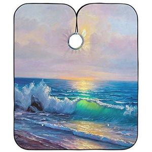 Salon Toga's Wave Schilderen Kapper Cape Doek Gepersonaliseerde Kappers Schort Vlekbestendig Kapsel Cape Voor Salon Snijden Kids