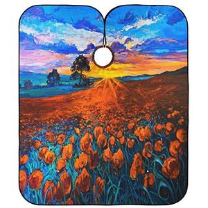 Kappers Salon Cape Zonsondergang Schilderen Styling Capes Professionele Kappers Schort Anti-Statische Kapper Schort Cape Voor Styling Kinderen Familie