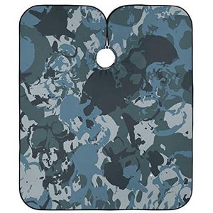 Kappers Cape Navy Schedel Camouflage Salon Cape Anti-Statische Haar Snijden Schort Verstelbare Kappers Cape Voor Snijden Mannen Styling