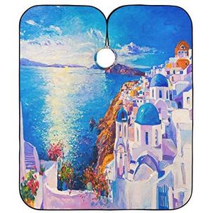 Kappers Cape Santorini Schilderen Kappers Vlekbestendig Haar Snijden Schort Verstelbare Salon Toga's Voor Kapper Styling Salon