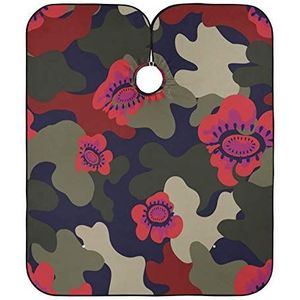 Kapper Kapsel Cape Rode Bloemen Camouflage Kappers Jurk Unisex Haar Snijden Jurk Professionele Kapper Schort Voor Kinderen Vrouwen Mannen