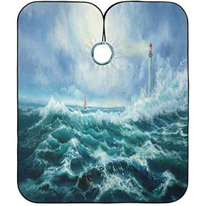 Kapper Cape Storm In Oceaan Schilderen Volledige Lengte Cape Verstelbare Kapper Schort Gepersonaliseerde Kapsel Schort Jurk Voor Mannen Kapsel Styling