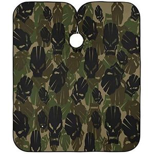 Kapsel Cape Groene Camouflage Schedel Kapper Kapper Cape Vlekbestendig Kappers Verstelbare Kappers Schort Voor Kapper Kleuren Snijden