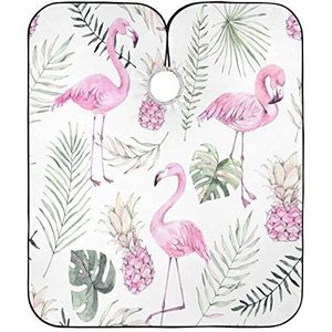 Kappers Tropische Roze Flamingo Kappers Schort Unisex Haar Snijden Jurk Vlekbestendige Kappers Jurk Voor Kapper Familie Haar Knippen