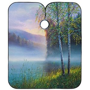 Salon Cape Boom Lake Kappers Verstelbare Haar Snijden Jurk Vlekbestendig Styling Capes Voor Kapsel Kleurplaten Familie