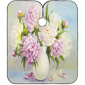 Salon Cape Pioen Vaas Schilderen Kappers Schort Verstelbare Kapper Kapper Cape Waterdicht Haar Snijden Cape Voor Salon Familie Kapper