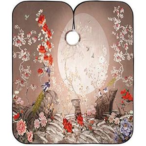 Kappers Salon Cape Chinoiserie Stijl Abstracte Vogels Kappers Cape Anti-Statische Kappers Vlekbestendig Volledige Lengte Cape Voor Vrouwen Kapper Kinderen