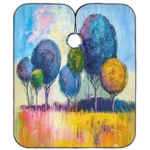 Kappers Schort Kleurrijke Boom Schilderen Styling Capes Gepersonaliseerde Kapsel Schort Jurk Verstelbare Kappers Salon Cape Voor Kinderen Kapsel Mannen