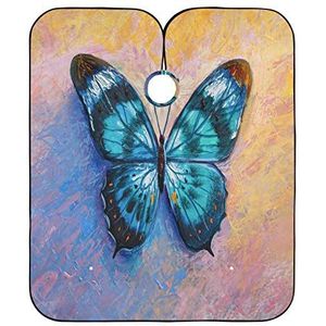 Haar Snijden Schort Monarch Vlinder Schilderen Styling Capes Verstelbare Kapsel Schort Jurk Anti-Statische Haar Snijden Jurk Voor Styling Kappers Familie