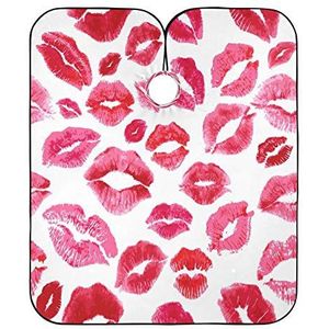 Kapsel Cape Sexy Rode Lippen Kapper Cape Doek Verstelbare Salon Cape Gepersonaliseerde Kappers Jurk Voor Salon Mannen Vrouwen