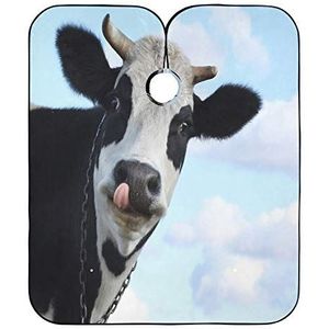 Kapper Schort Grappige Lachende Koe Schort Waterdichte Kappers Jurk Unisex Kapper Cape Doek Voor Kappers Styling Snijden