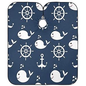 Kappers Schort Cartoon Walvis Anker Kappers Cape Waterdichte Kapper Cape Unisex Haar Snijden Schort Voor Snijden Styling Kapsel