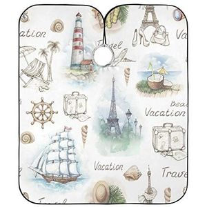 Kapper Cape Doek Reizen Landschap Patroon Haar Snijjurk Gepersonaliseerde Kapper Kapsel Cape Verstelbare Volledige Lengte Cape Voor Kinderen Familie Kapper