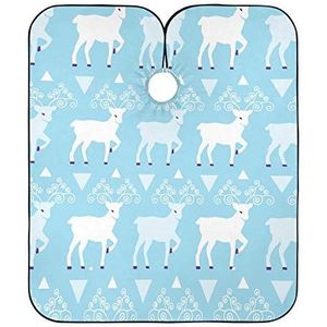 Kappers Jurk Blauw Winter Rendier Kapper Kapper Cape Unisex Kappers Cape Verstelbare Haar Snijden Schort Voor Kleuren Vrouwen Kapper