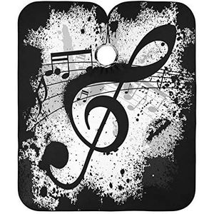 Kappers Jurk Zwart Muziek Notes Kapper Kapper Cape Anti-Statische Kapper Jurk Professionele Salon Cape Voor Kappers Familie Kapper