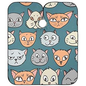 Kapper Schort Cape Grappige Cartoon Katten Kapper Cape Doek Anti-Statische Kappers Schort Unisex Kappers Cape Voor Salon Kids Coloring