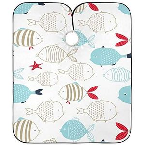 Kappers Jurk Grappige Vis Kapper Kapper Cape Waterdicht Haar Snijden Jurk Anti-Statische Kapper Schort Cape Voor Salon Vrouwen Styling