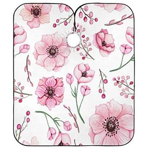 Kappers Jurk Roze Bloemen En Bessen Kappers Jurk Vlekbestendig Kapper Cape Verstelbare Kapper Schort Voor Kinderen Snijden Salon