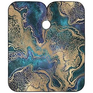 Kappers Jurk Blauw Goud Marmering Kapper Kapper Cape Waterdichte Kapper Cape Anti-Statische Haar Snijden Cape Voor Kinderen Vrouwen Snijden