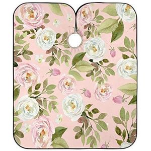 Haar Snijden Schort Aquarel Bloem Patroon Kappers Verstelbare Haar Snijden Jurk Vlekbestendig Kapper Kapper Cape Voor Kappers Salon Mannen