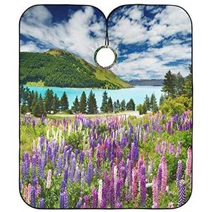 Kappers Jurk Nieuw-Zeeland Landschap Kapper Schort Cape Verstelbare Haar Snijden Cape Vlekbestendige Salon Cape Voor Vrouwen Mannen Kapsel