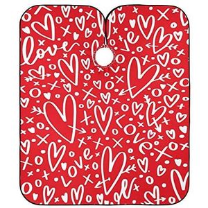 Kappers Cape Rode Harten En Pijlen Love'S Day Kappers Salon Cape Waterdichte Haar Snijden Jurk Unisex Kapsel Schort Jurk Voor Familie Kapper Kinderen