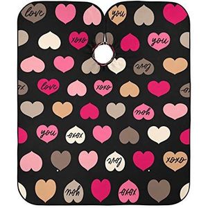 Kapper Kapper Cape Harten Patroon Liefde Dag Kappers Cape Waterdicht Haar Snijden Schort Vlekbestendig Kappers Schort Voor Salon Kapper Kinderen