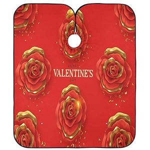 Salon Cape 3D-bloemen-metalen rozenliefdesdag, kapsel, salon, cape, antistatische saloncape, professionele kapperscape voor vrouwen, kinderen, volwassenen