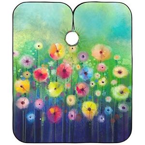 Salon Cape Abstracte Bloem Aquarel Kapper Jurk Verstelbare Kapsel Schort Toga Waterdichte Schort Voor Kleurplaten Familie Kapper