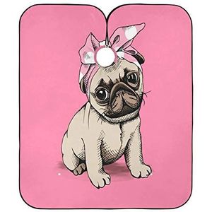 Kappers Cape Roze Hoofdband Mopshond Kappers Cape Gepersonaliseerde Haar Snijden Jurk Anti-Statische Kapper Cape Voor Mannen Kleuren Familie