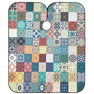 Styling Capes Kleurrijke Marokkaanse Tegels Kapper Kapper Cape Gepersonaliseerde Volledige Lengte Cape Unisex Kappers Jurk Voor Salon Kapper Snijden