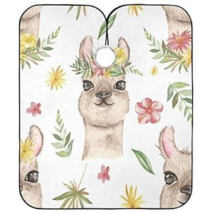 Kappers Salon Cape Aquarel Lama Patroon Salon Cape Professionele Haar Snijden Schort Verstelbare Kapsel Schort Jurk Voor Kinderen Kids Kapper